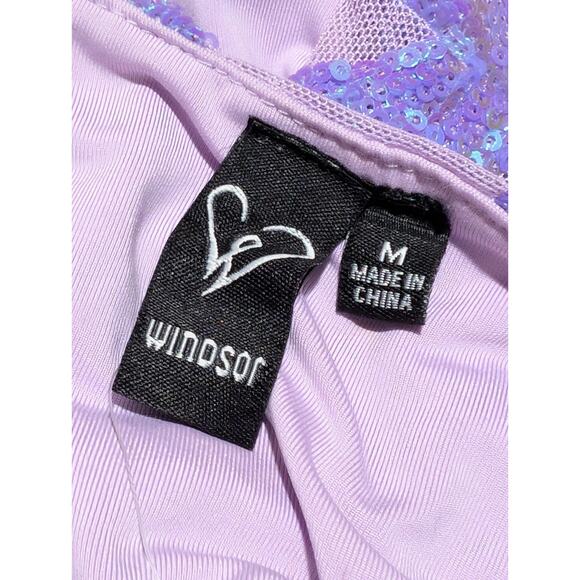 Windsor Women's Size M Light Purple Sparkle Lace Bustier Corset Mermaid Top - Picture 4 of 4